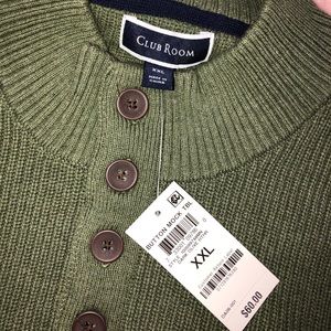 NWT Men’s Club Room Sweater Olive Green XXL